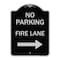 Signmission No Parking Fire Lane W/ Right Arrow Heavy-Gauge Aluminum Sign, 24" x 18", BS-1824-23735 A-DES-BS-1824-23735 - alternate 1